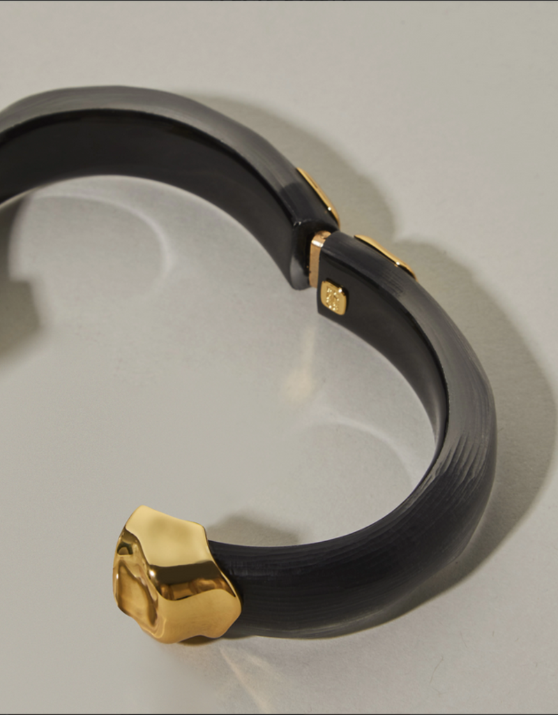 ALEXIS BITTAR Molten Gold Hinge Bracelet - Black