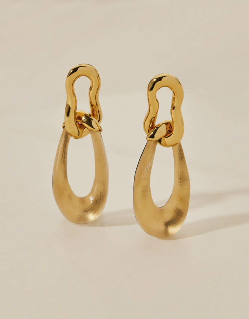 ALEXIS BITTAR Double Link Post Earring - Gold