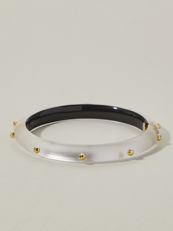 ALEXIS BITTAR Rocky Gold Studded Hinge Bracelet - Silver