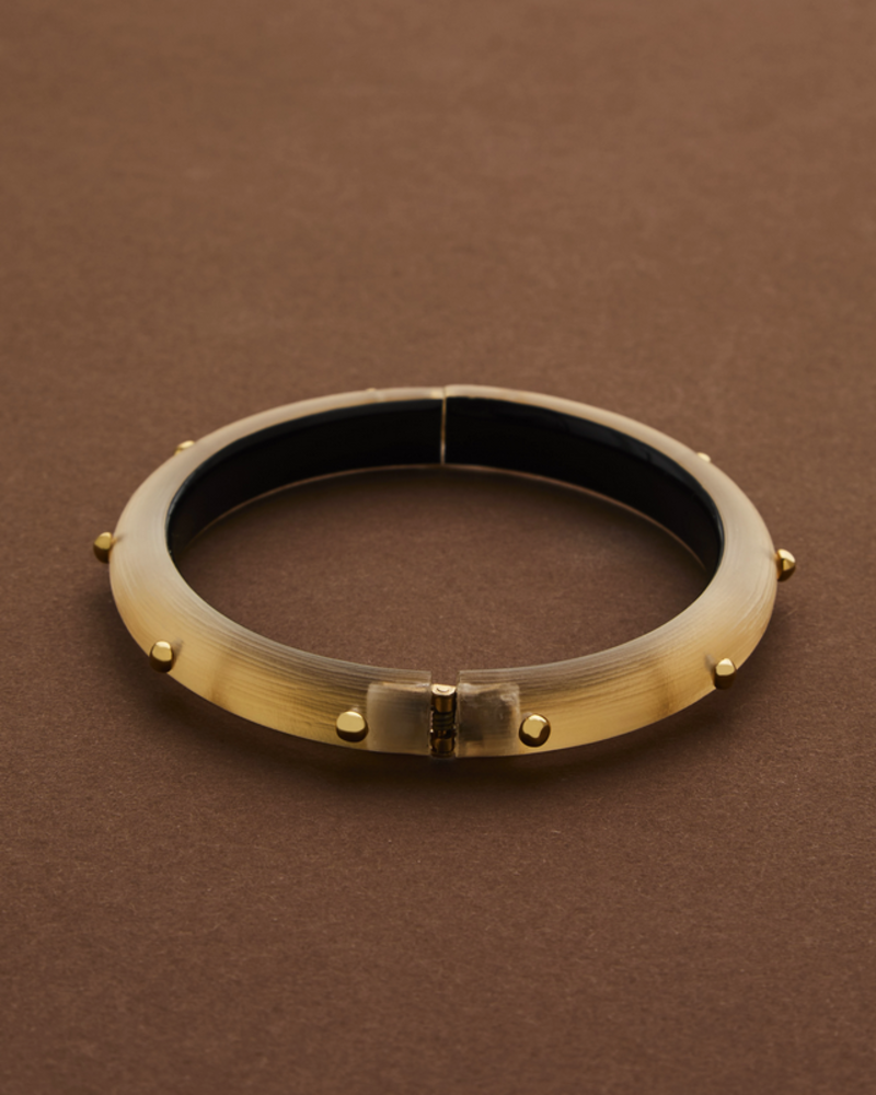ALEXIS BITTAR Rocky Gold Studded Hinge Bracelet - Gold