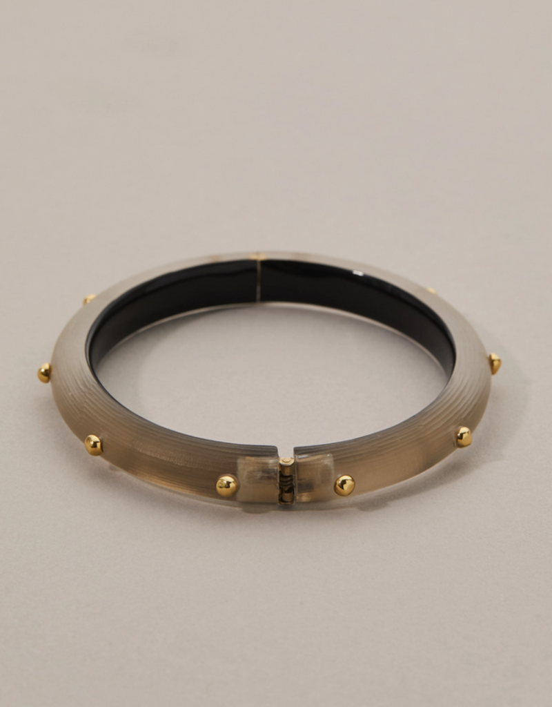 ALEXIS BITTAR Rocky Gold Studded Hinge Bracelet - Warm Grey