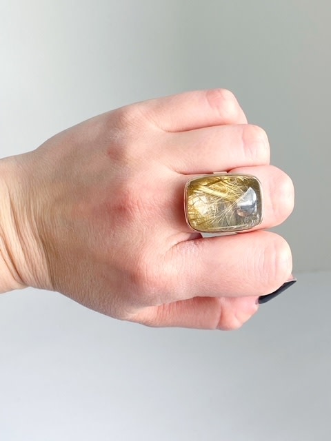 Golden rutilated deals quartz ring