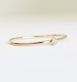 302 COLLECTION 14K Single Tiny Diamond Ring .03ct - Size 10