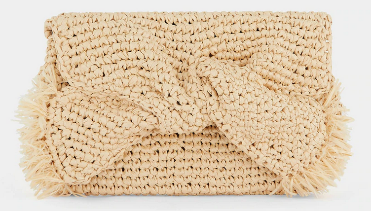 ANYA HINDMARCH Raffia Bow Clutch - Natural