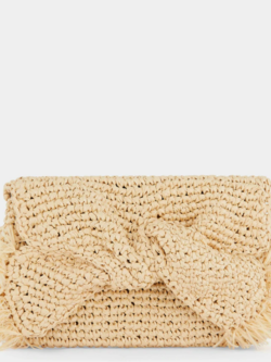 ANYA HINDMARCH Raffia Bow Clutch - Natural