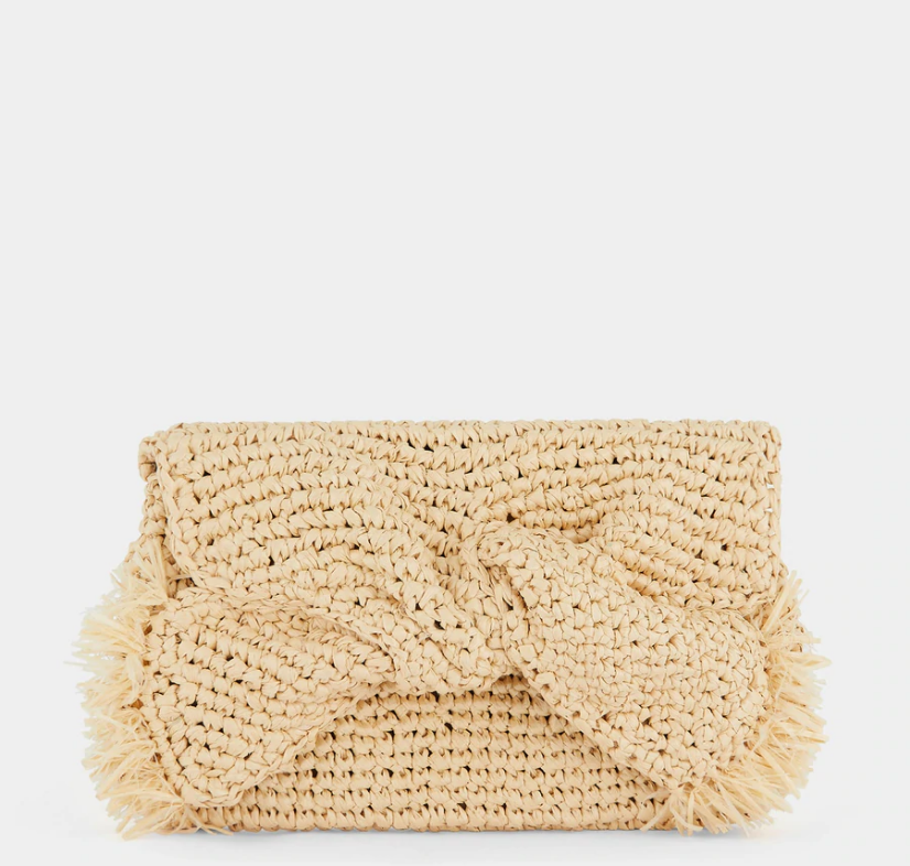 ANYA HINDMARCH Raffia Bow Clutch - Natural