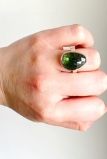 JAMIE JOSEPH Vertical Asymmetrical Green Tourmaline Ring - Size 7.25