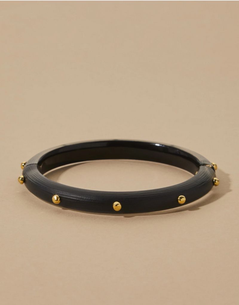 ALEXIS BITTAR Rocky Gold Studded Hinge Bracelet - Black