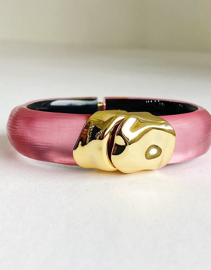 ALEXIS BITTAR Molten Gold Hinge Bracelet - Muted Pink