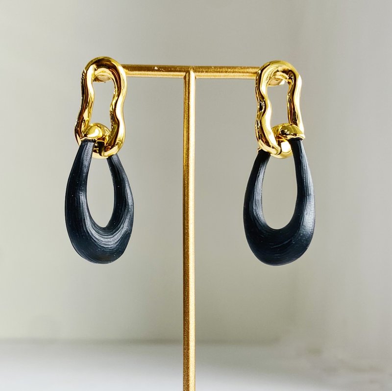 Alexis Bittar Lucite Front Back Double Drop Earrings - Gold/Clear