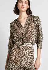 SMYTHE Leopard Tie Front Blouse