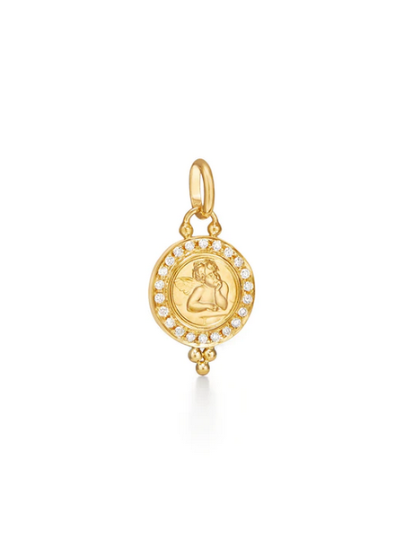 TEMPLE ST CLAIR 10mm Pave Angel Pendant