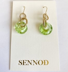 SENNOD Green Raja Glass Earrings