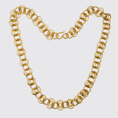 JANE DIAZ Victorian Style Round Link Chain Necklace