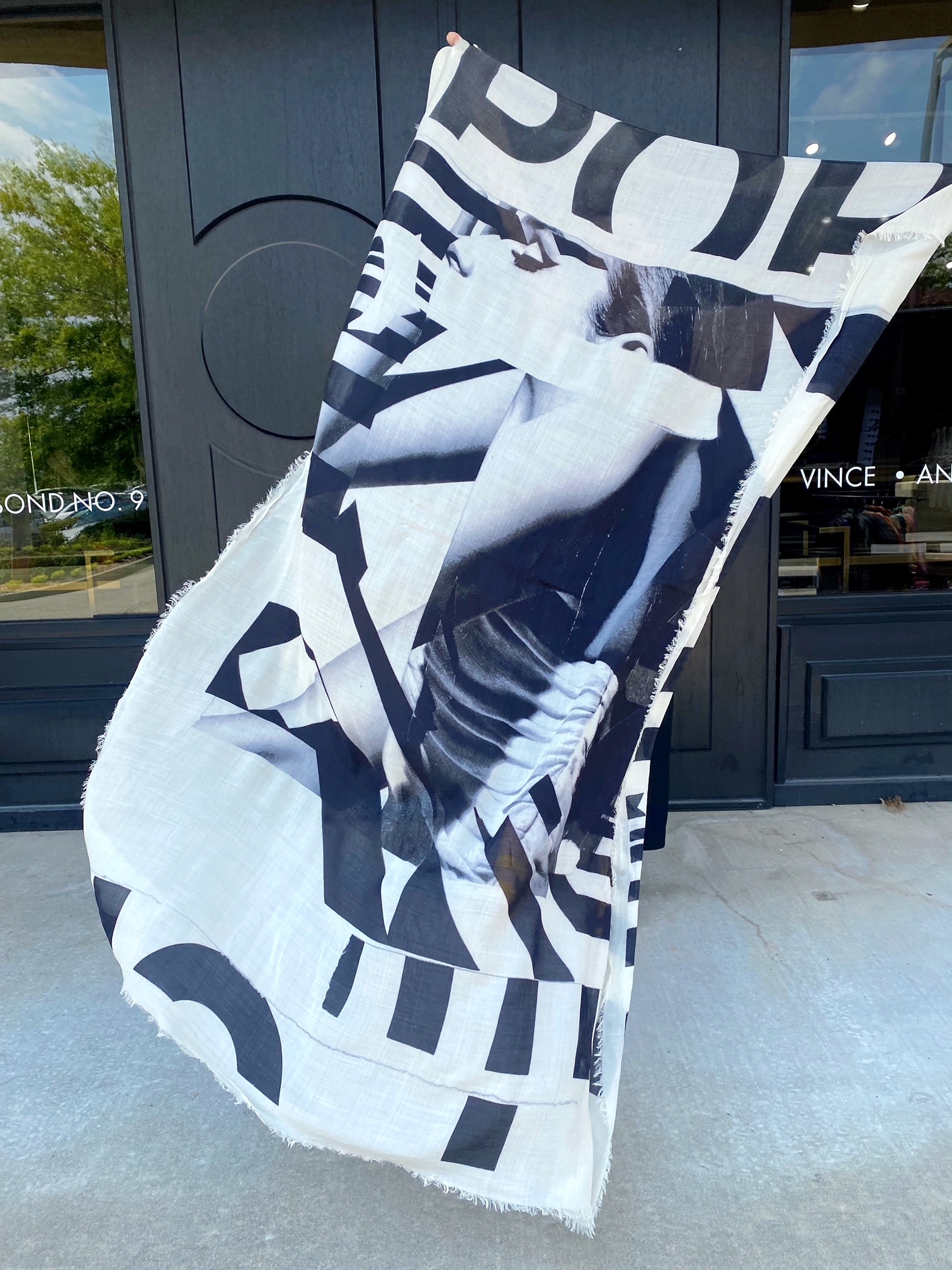 FRANCO FERRARI Biogauze Graphic Scarf -  Woman's Face