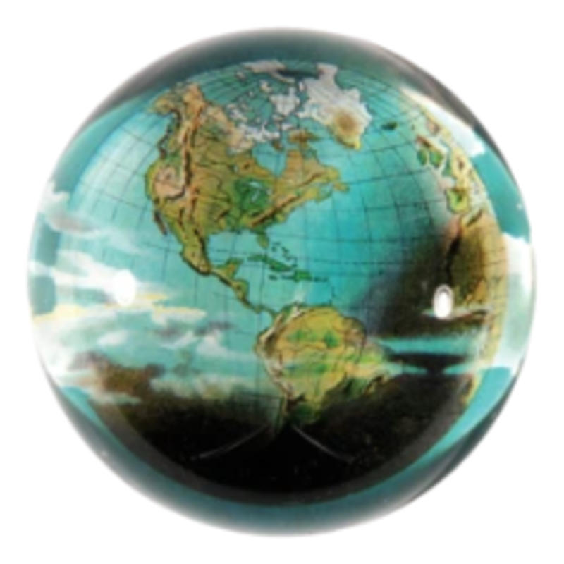 JOHN DERIAN Dome Paperweight -  World (Globe)