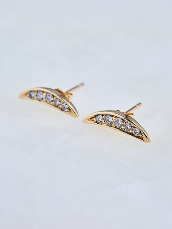 JAMIE JOSEPH Crescent Diamond Earrings