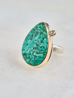 JAMIE JOSEPH Chrysocolla and Diamond Ring