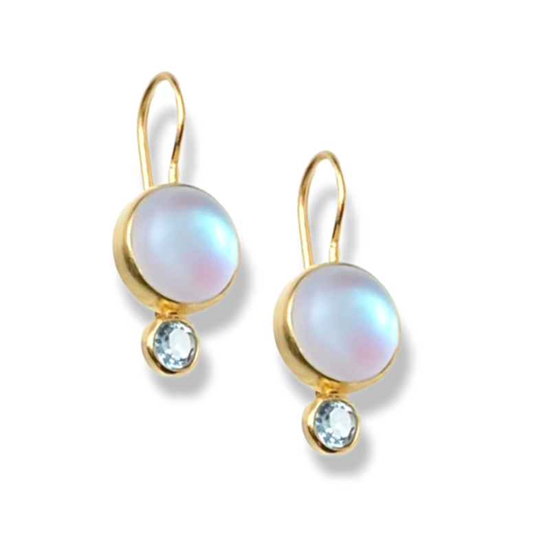 DINA MACKNEY Luminite Blue Topaz Earrings