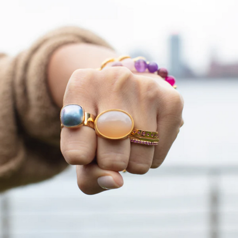 DINA MACKNEY Peach Moonstone Ring