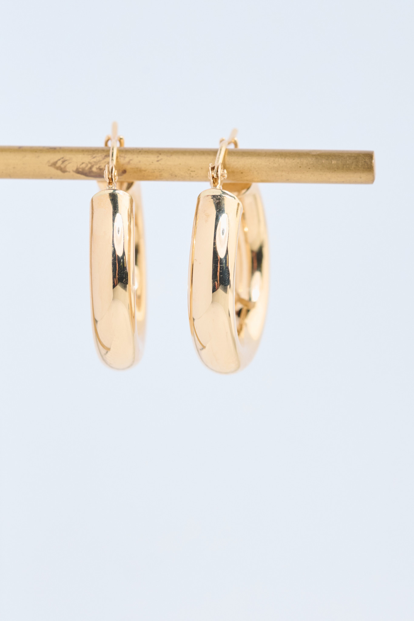 14KT 20mm Chunky Tube Hoop Earrings