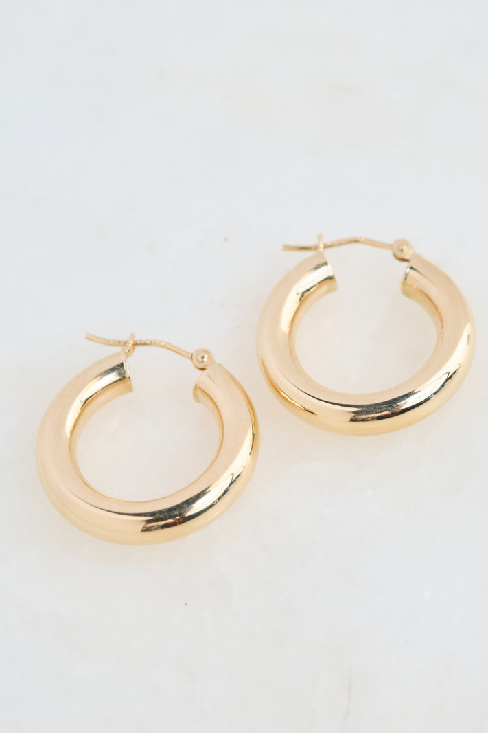 302 COLLECTION 14KT 20mm Chunky Tube Hoop Earrings