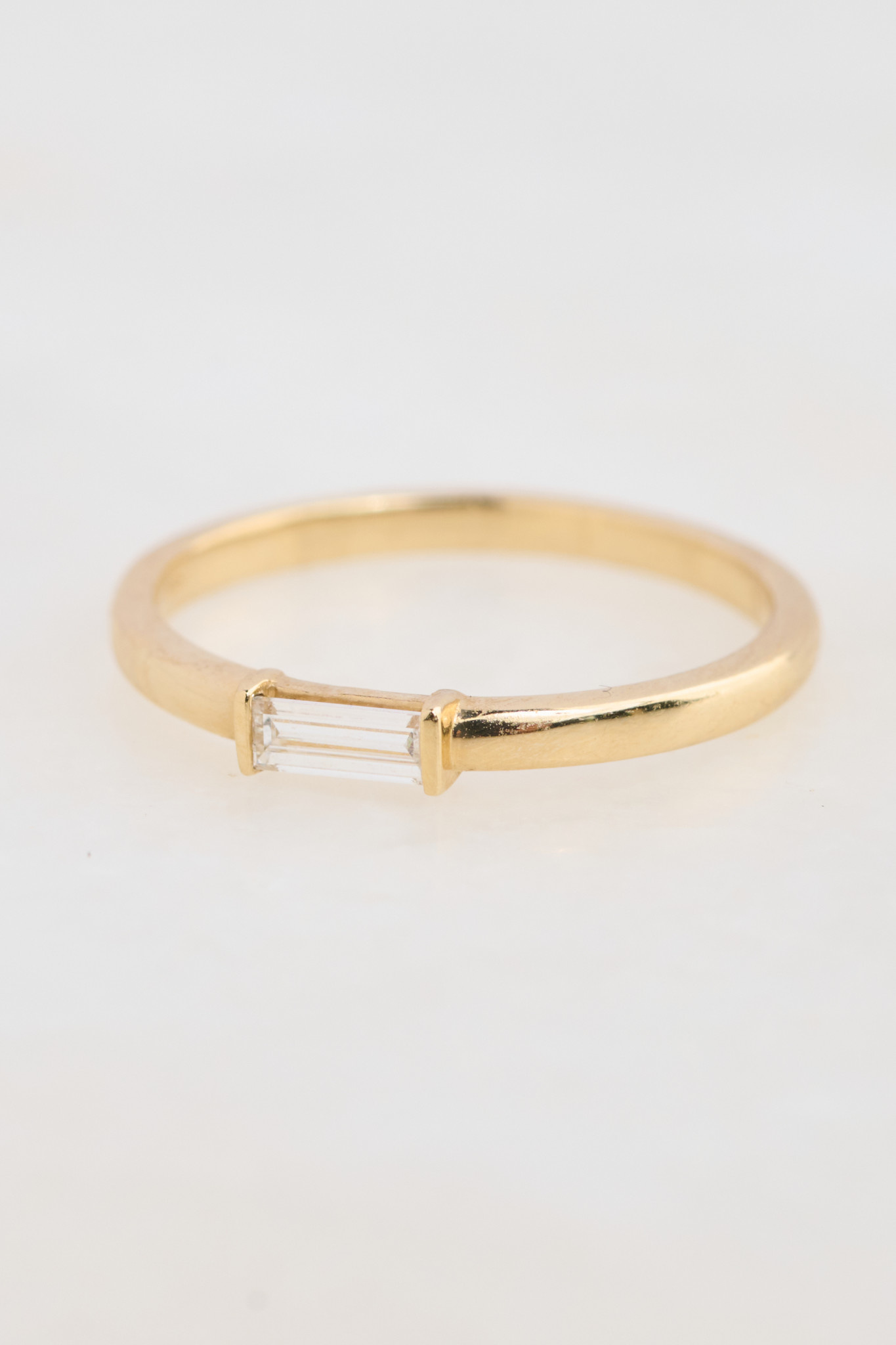 302 COLLECTION 1/6CT Emerald Cut Diamond Stackable Ring - Size 7