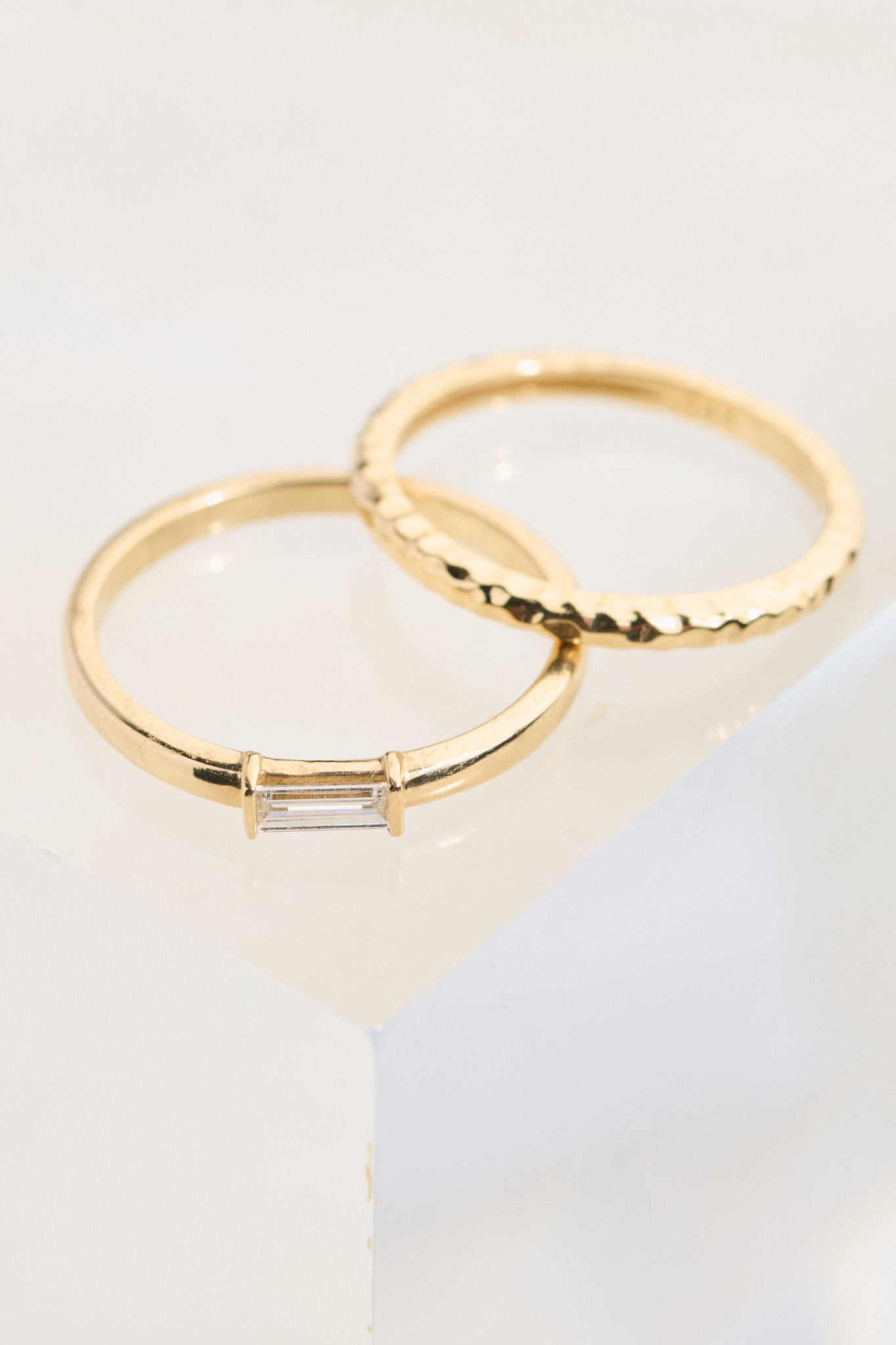 302 COLLECTION 1/6CT Emerald Cut Diamond Stackable Ring - Size 7