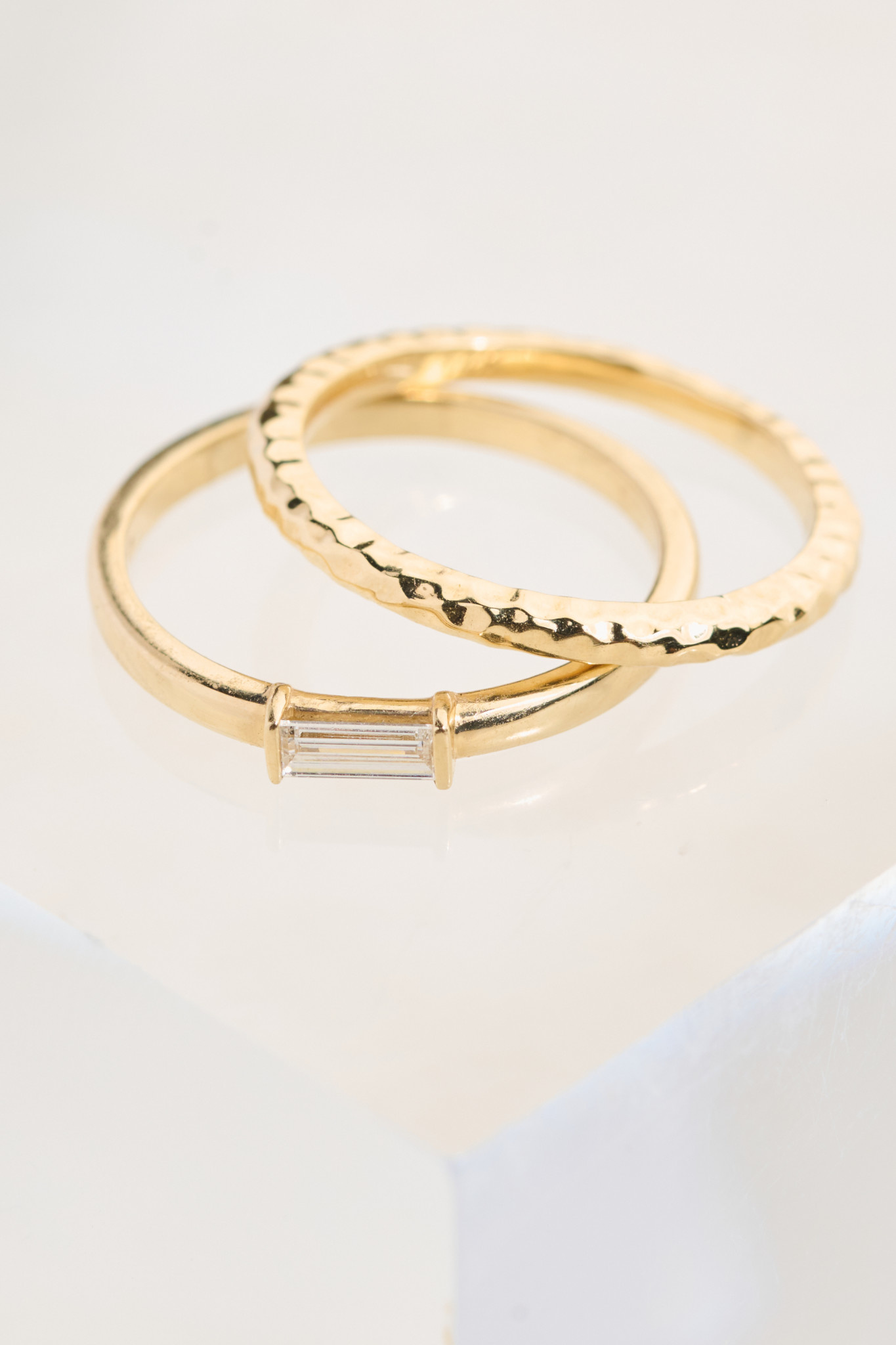 302 COLLECTION 1/6CT Emerald Cut Diamond Stackable Ring - Size 7