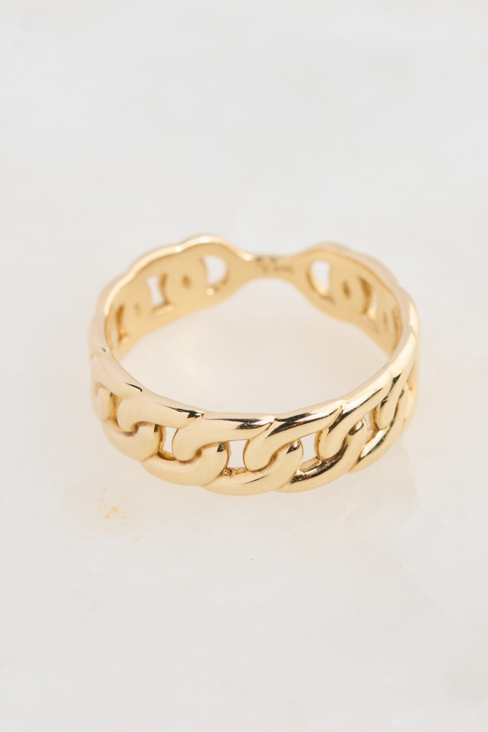 302 COLLECTION 14K Yellow Gold Link Ring - Size 6.5