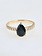 302 COLLECTION 2CT Pear Shaped Black Onyx and .02ct Diamond Ring