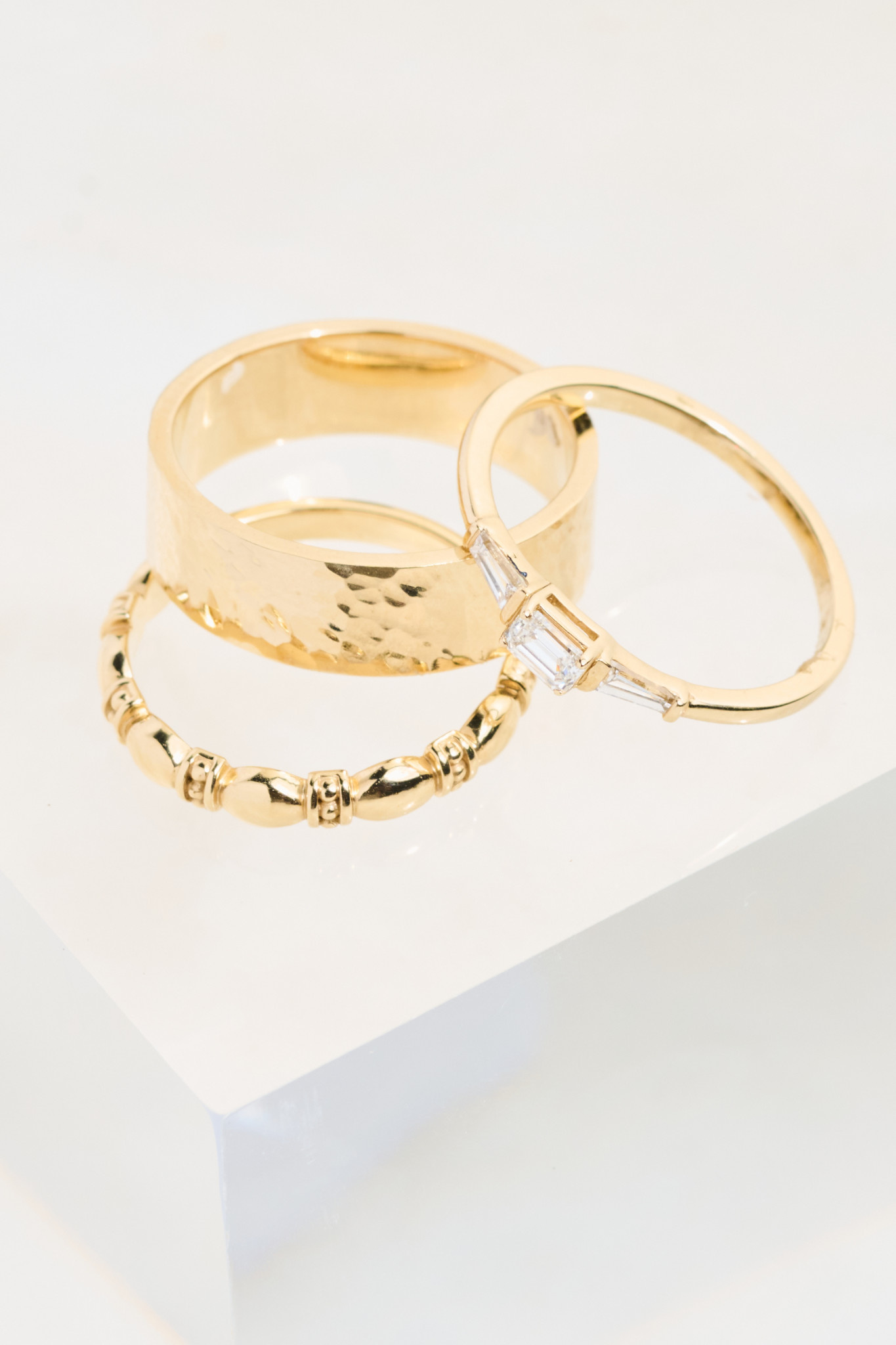 302 COLLECTION Hammered Gold Band Ring