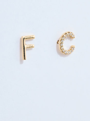 302 COLLECTION Single Initial Stud Earring