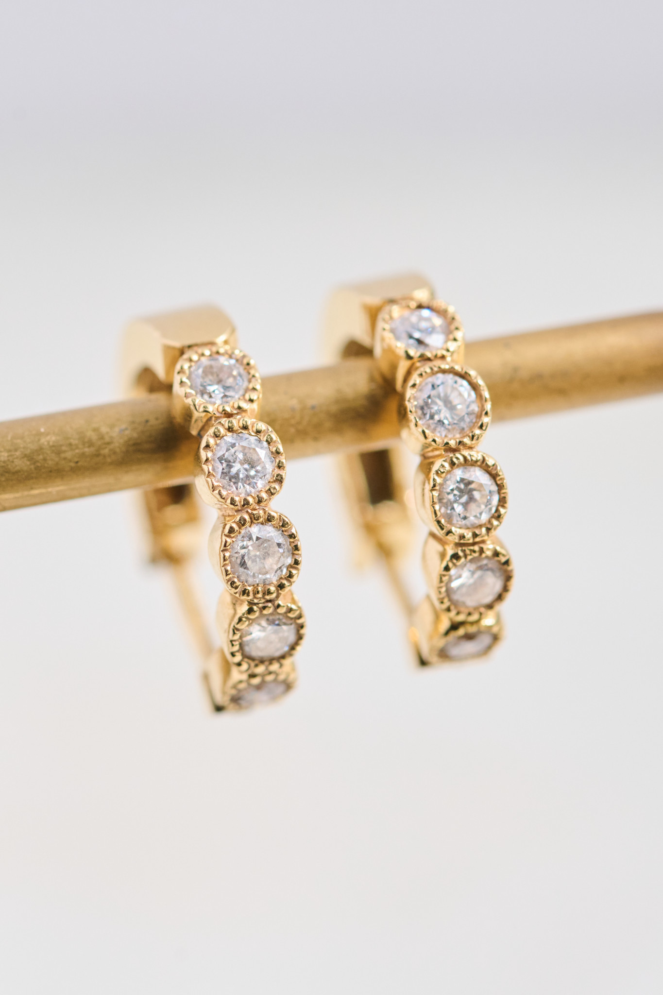 ERICA COURTNEY 18K Large Bezel Huggie