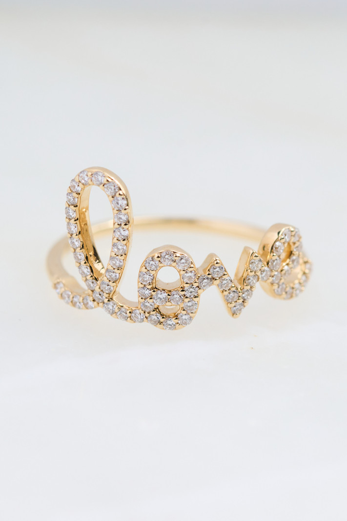 SYDNEY EVAN Large Diamond Love Ring