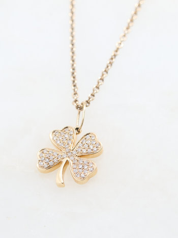 SYDNEY EVAN Diamond Clover Necklace