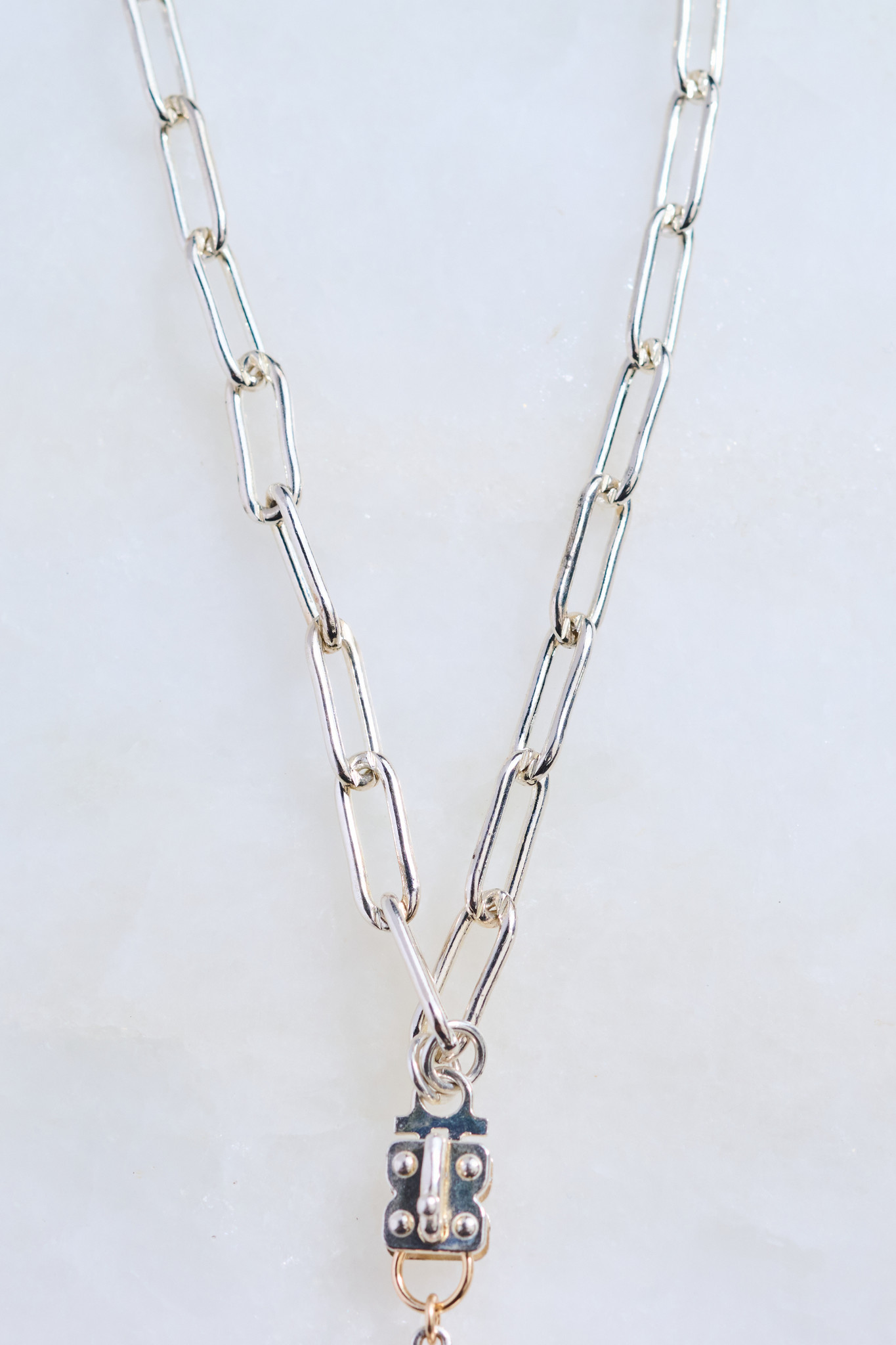 SENNOD Sterling Paperclip Vignette Chain -