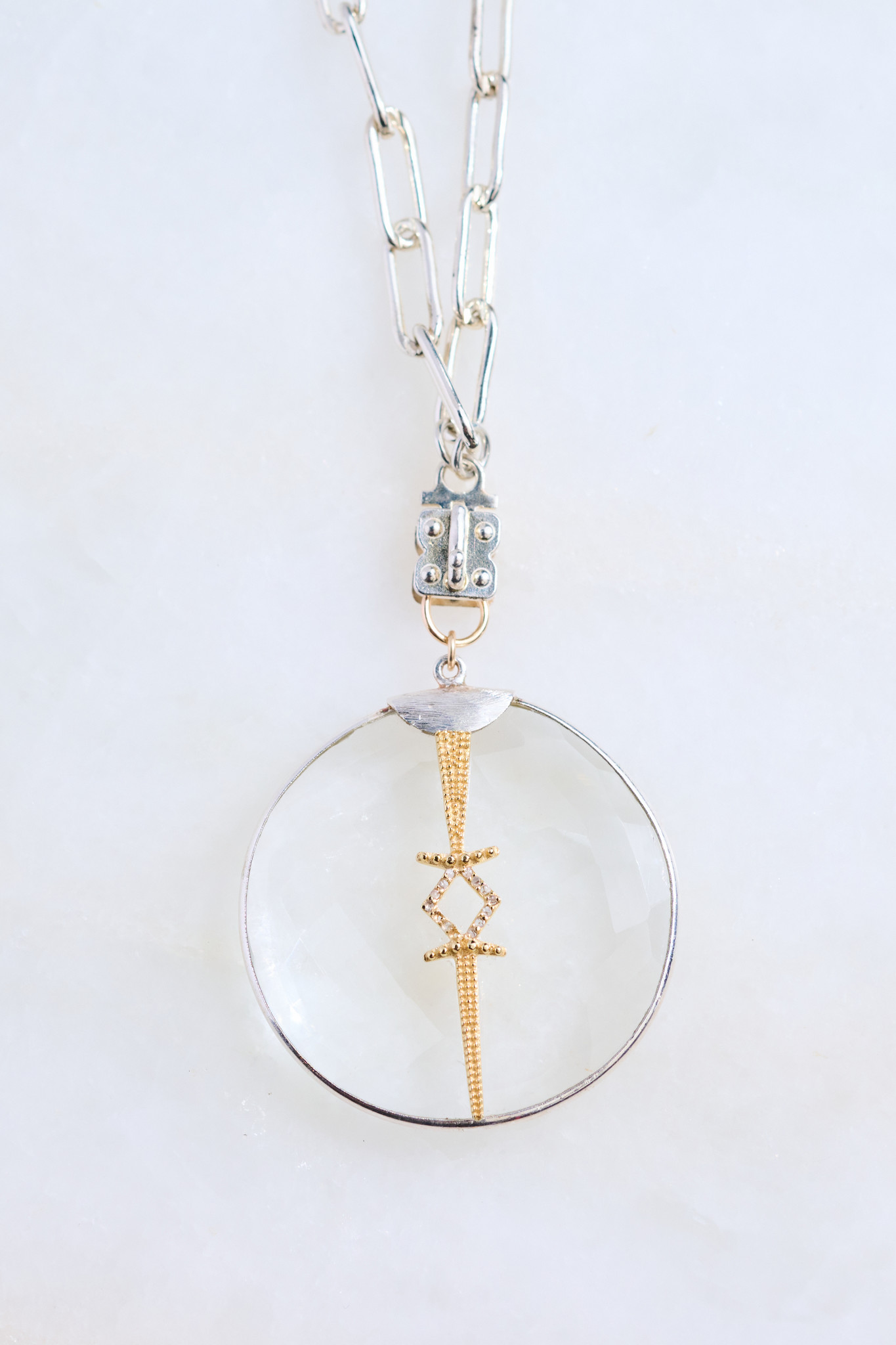 SENNOD Sterling Paperclip Vignette Chain -