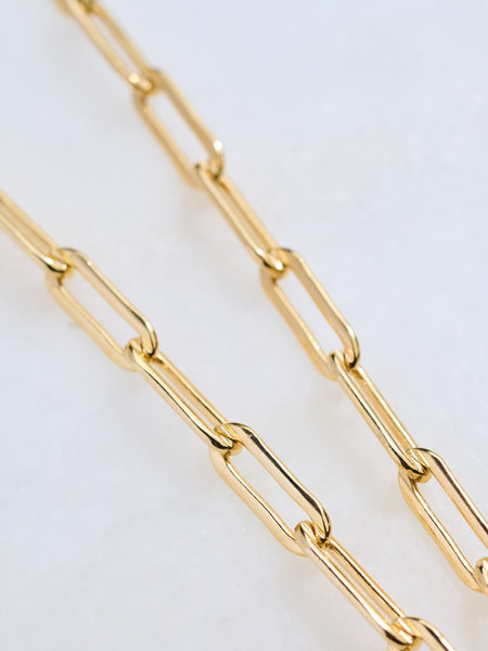 SENNOD Gold Paperclip Vignette Chain