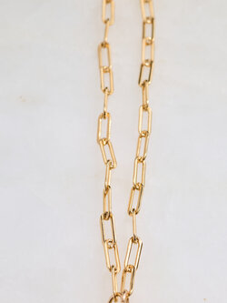 SENNOD Gold Mini Paperclip Vignette Chain -