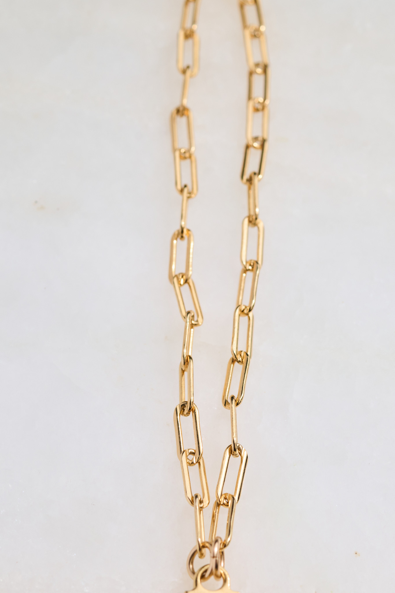 Gold Mini Paperclip Vignette Chain - - Kiki