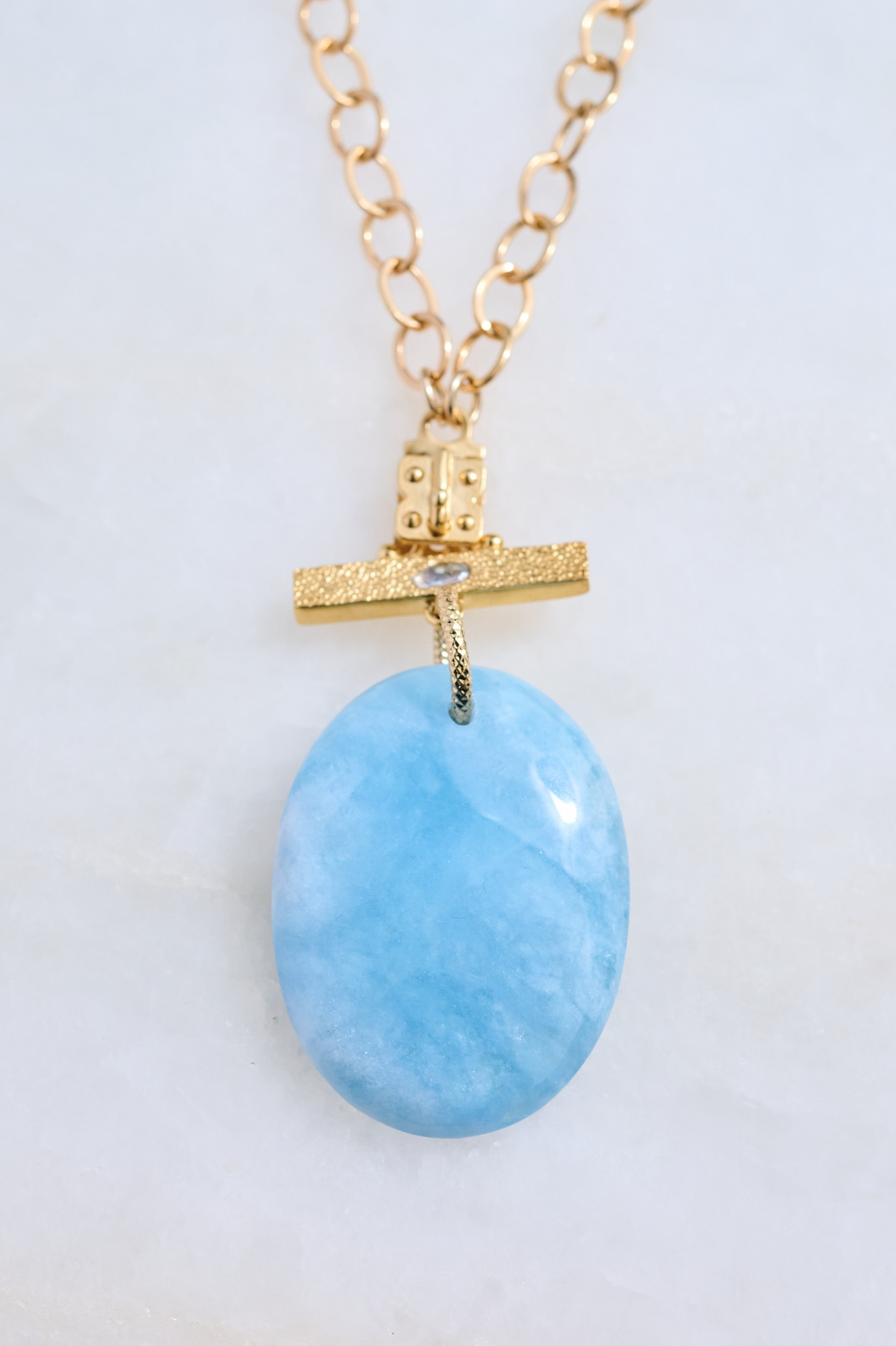 SENNOD Gold Flat Cable Vignette Chain -