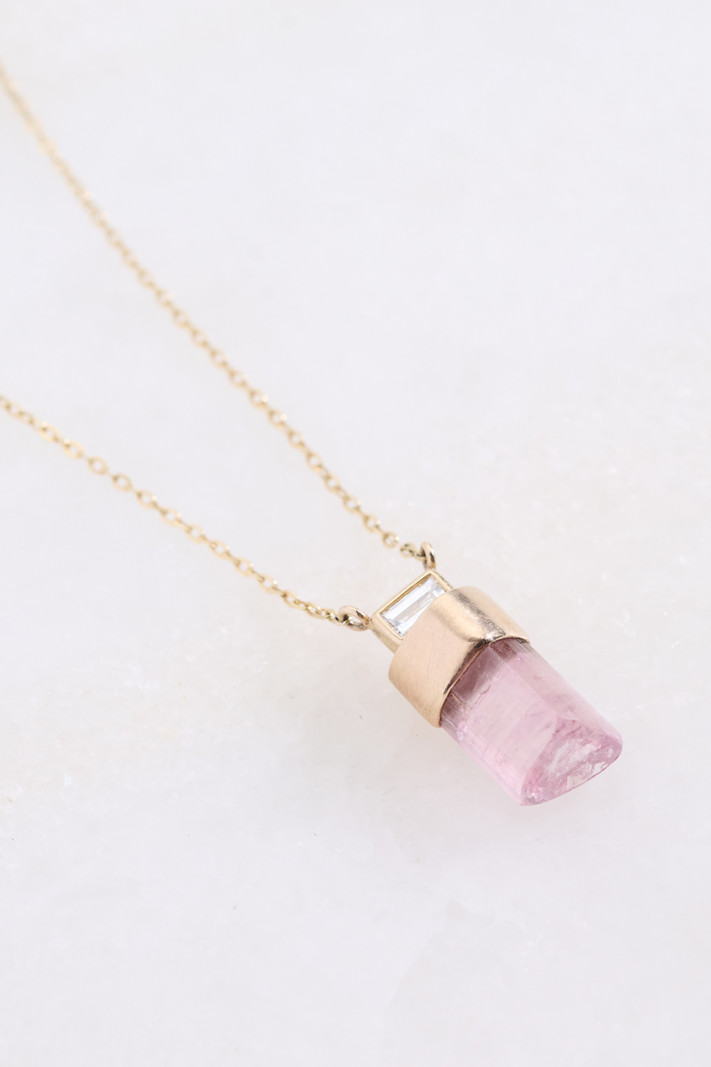 Pink Tourmaline Raw Shard Necklace – Robin Woodard Jewelry