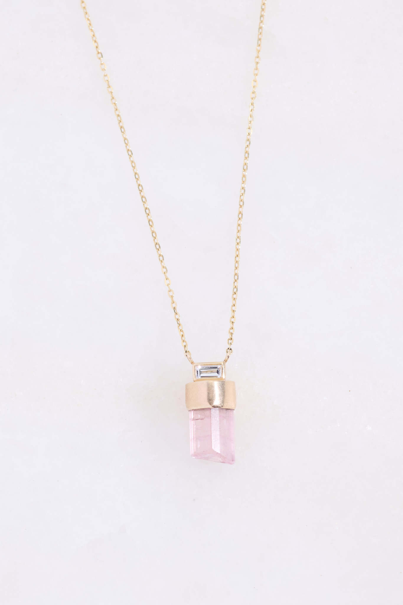 JAMIE JOSEPH Gold Capped Pink Tourmaline Necklace