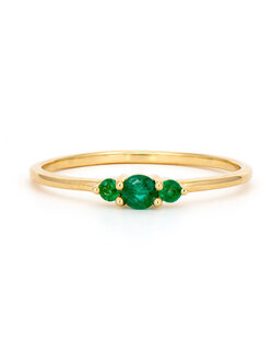 THREE STORIES Delicate Triple Stone Stacker Ring