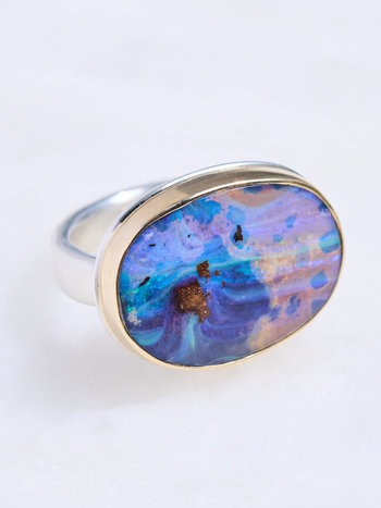 JAMIE JOSEPH Oval Boulder Opal Ring - Size 7.75