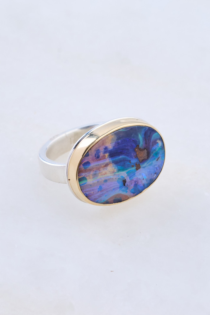 JAMIE JOSEPH Oval Boulder Opal Ring