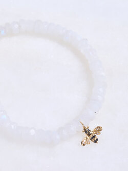 SYDNEY EVAN Bee & Rainbow Moonstone Bracelet