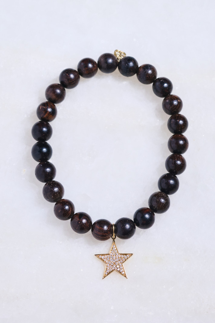 SYDNEY EVAN Ebony & Diamond Star Bracelet