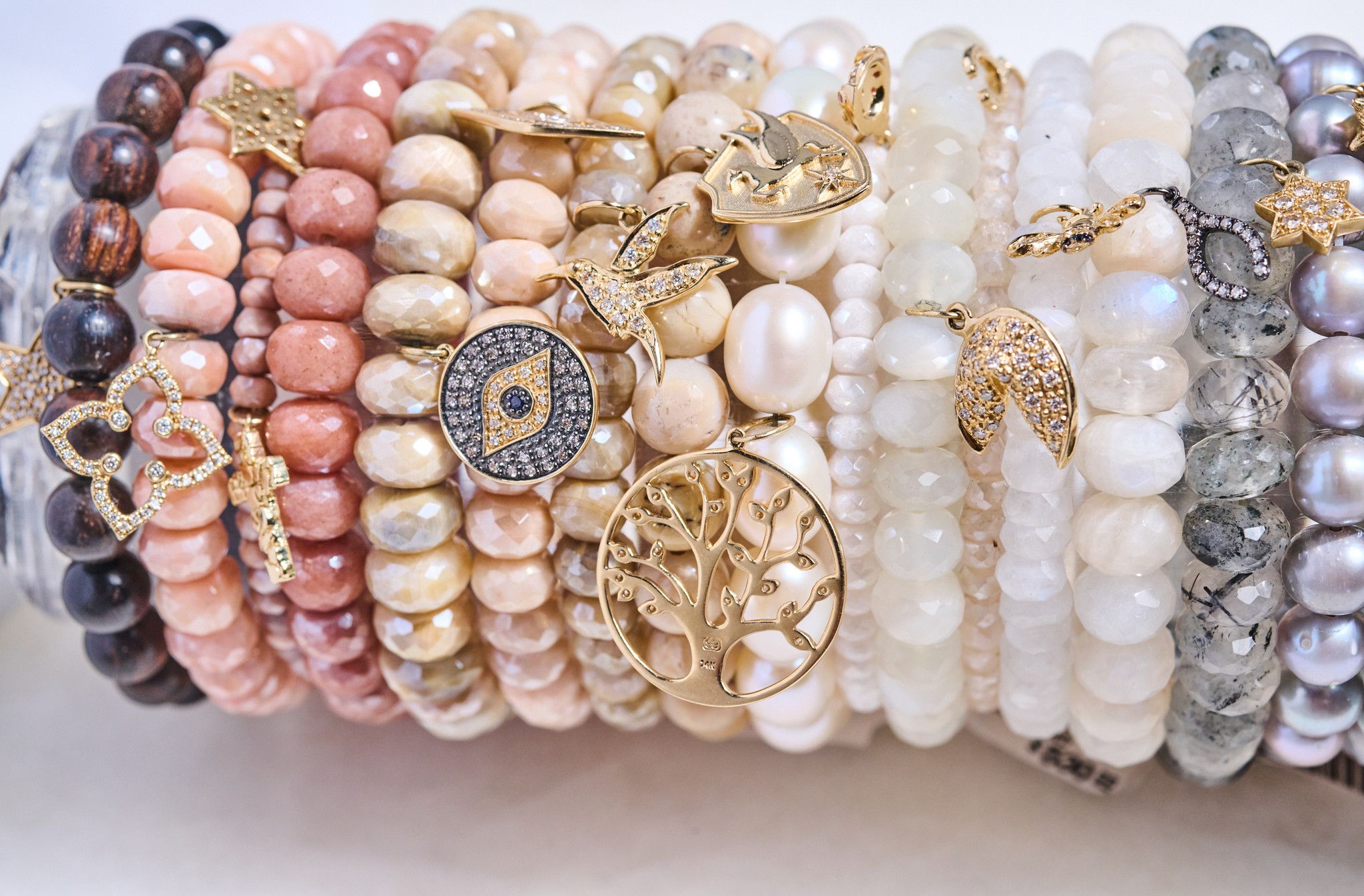 SYDNEY EVAN Bee & Rainbow Moonstone Bracelet
